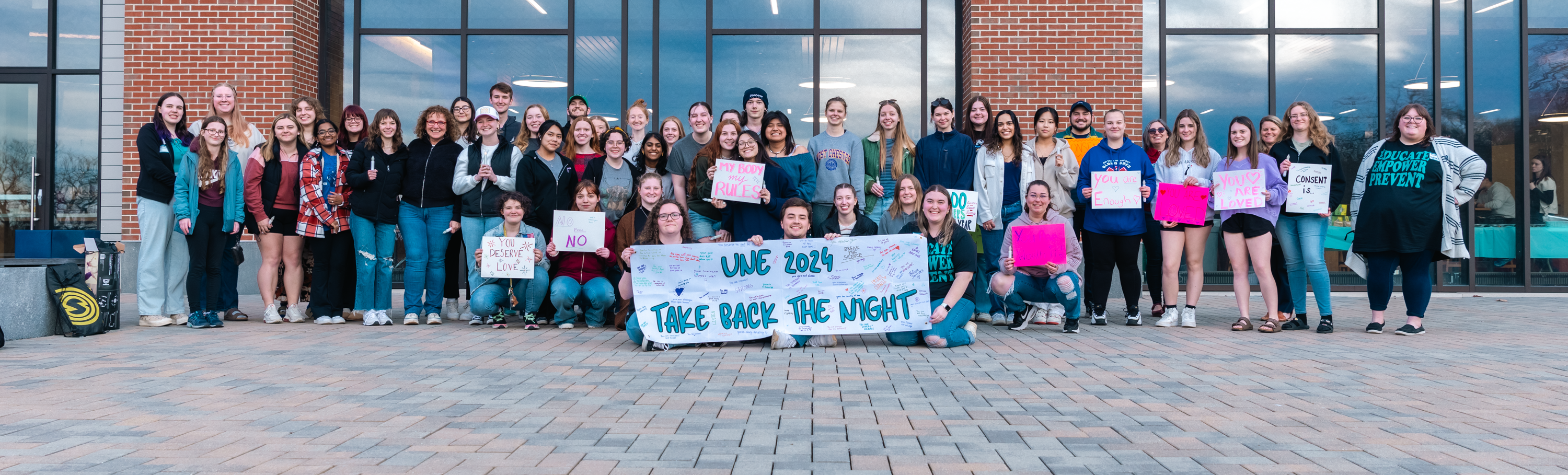 A group photo from the Take Back the Night event