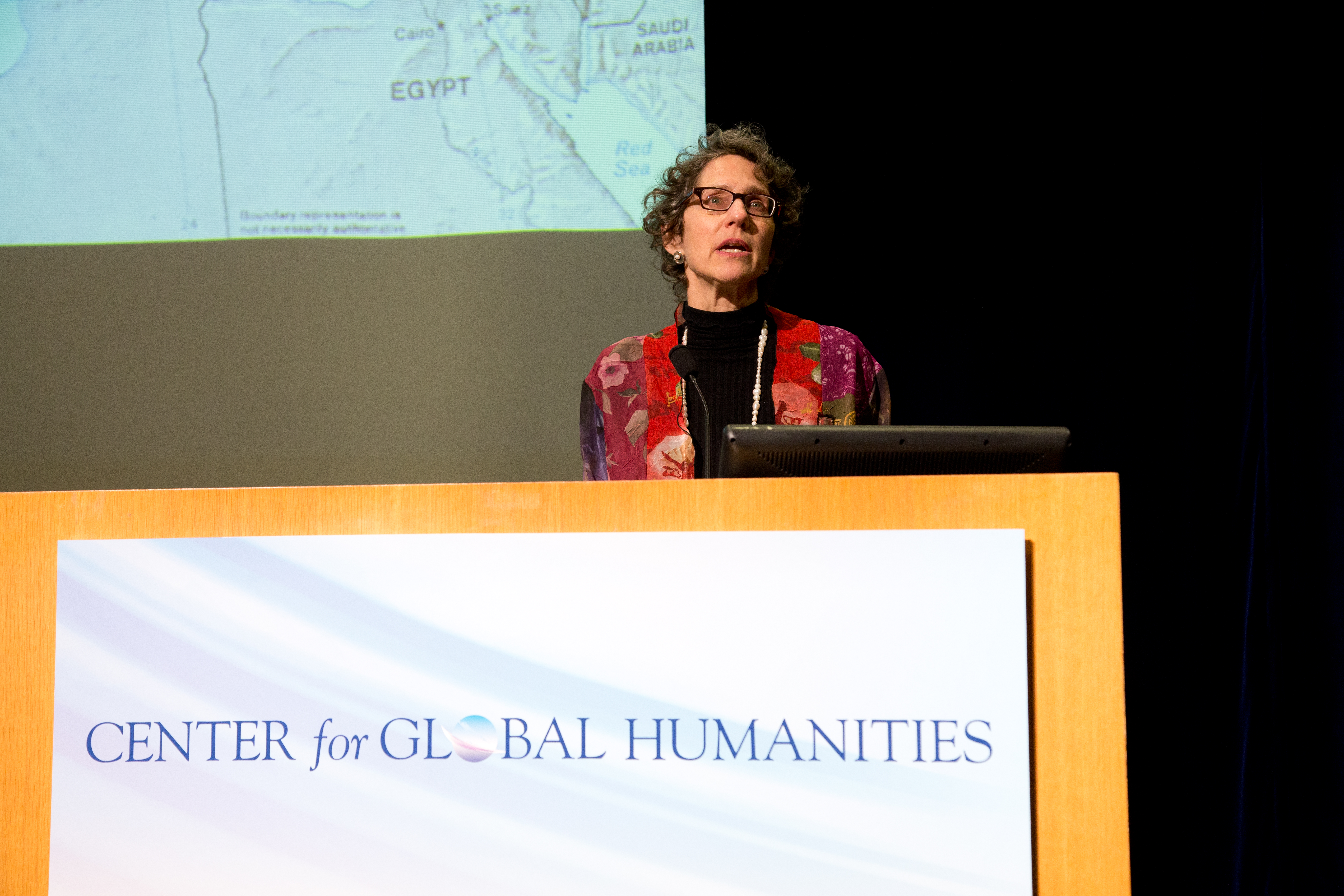 Amy Remensnyder speaking at CGH lecture