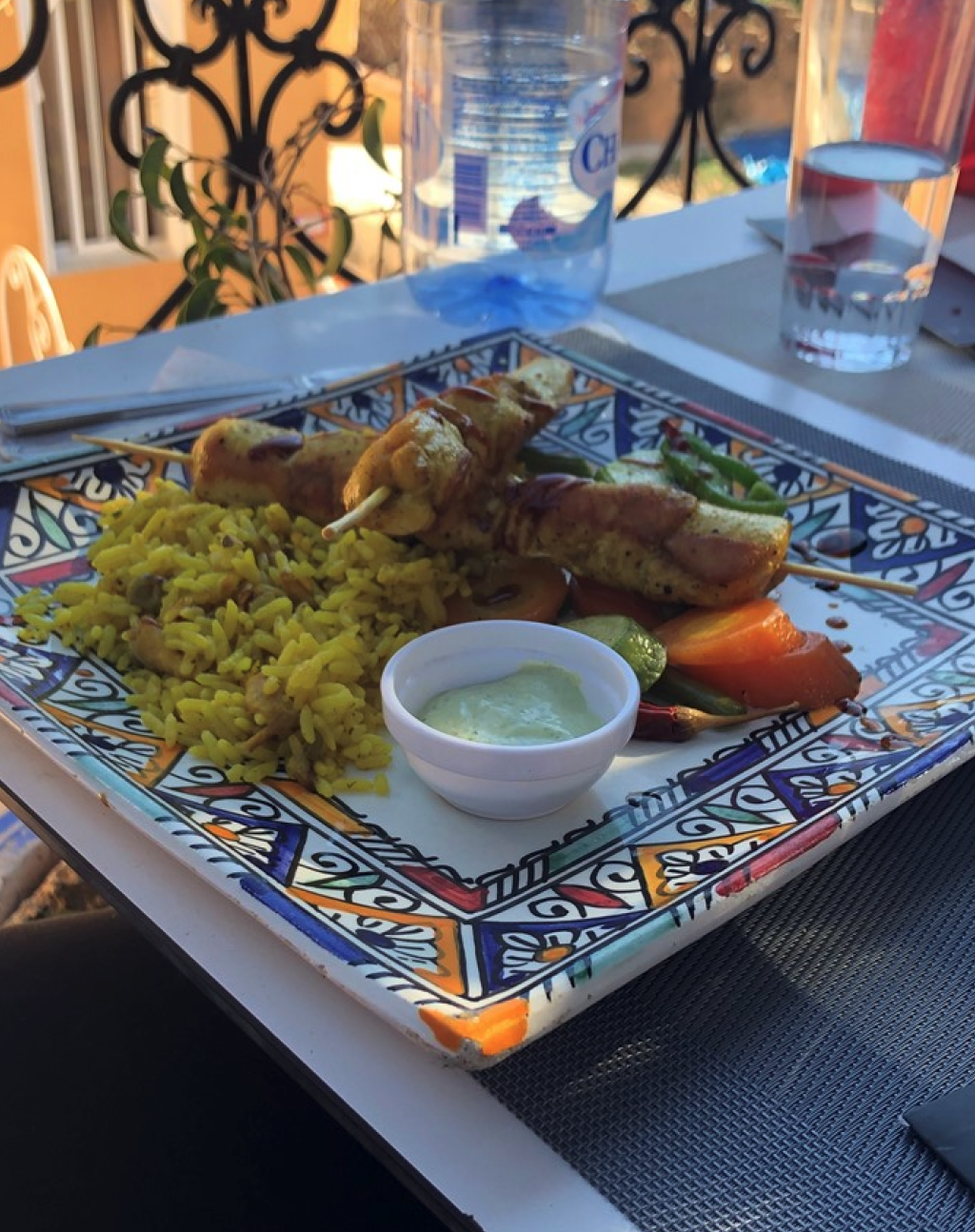 A plate of Moroccan food