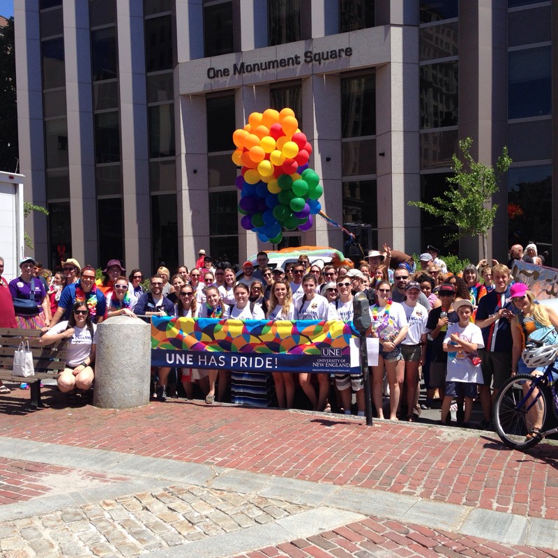 More than 50 members of the UNE community participated in this year’s Pride Portland! parade to show support for LGBTQ people on