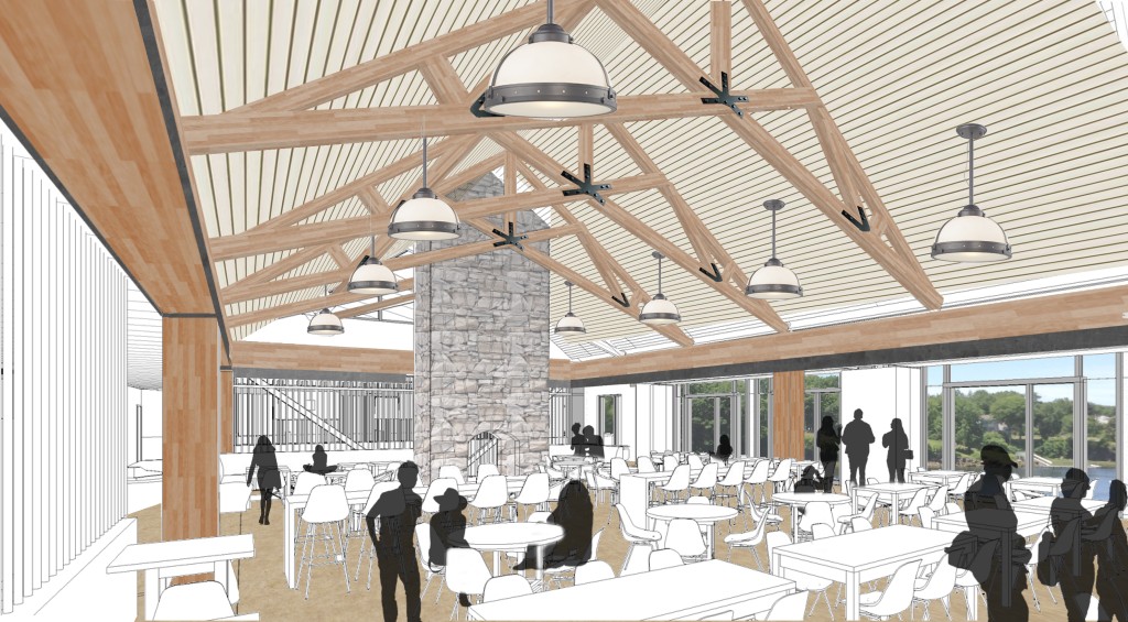 A rendering of the main dining room, which will be housed on the third-floor of Ripich Commons