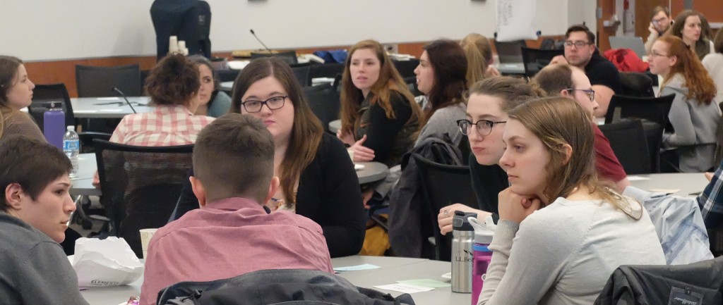 Students sat in interprofessional groups for the program