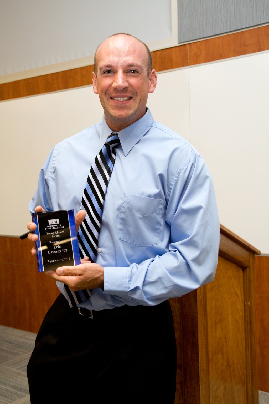 Eric Cressey received the UNE Young Alumni Achievement Award in 2015