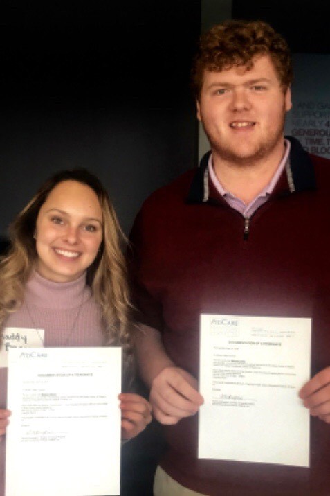UNE students Maddy Bacon and Michael Lawler attend the state MRC meeting
