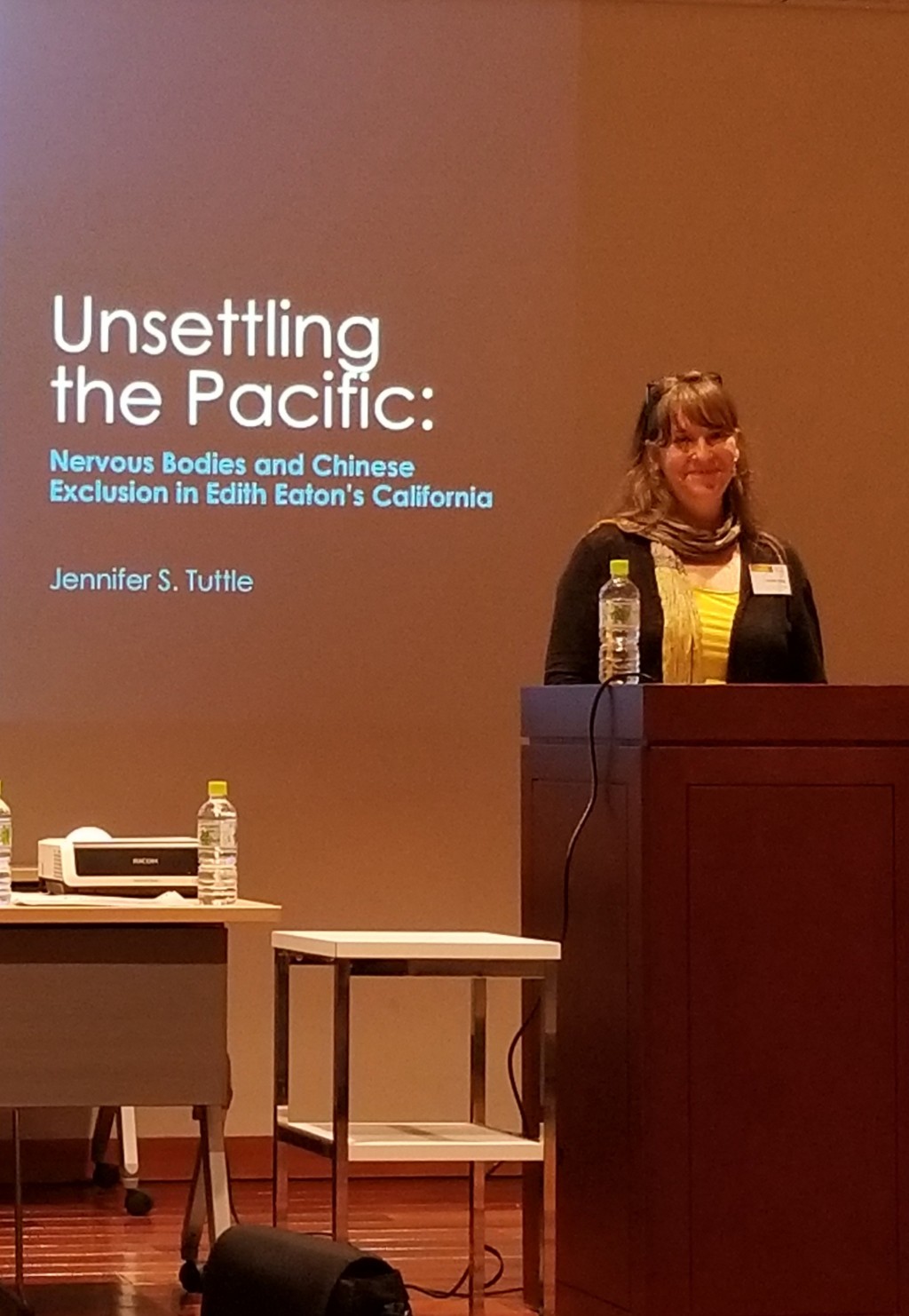 Jennifer Tuttle delivers “Unsettling the Pacific: Nervous Bodies and Chinese Exclusion in Edith Eaton's California,” a presentat