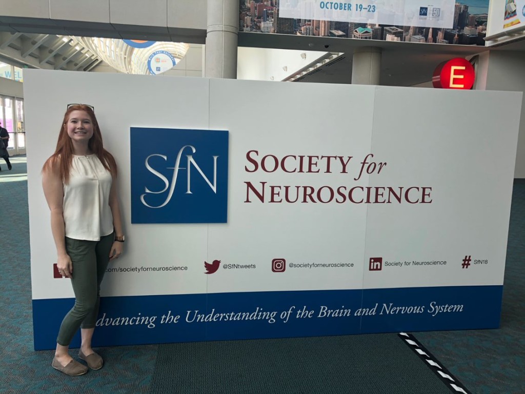Samantha Dinsdale is one of several UNE students who attended the annual Society for Neuroscience meeting in San Diego