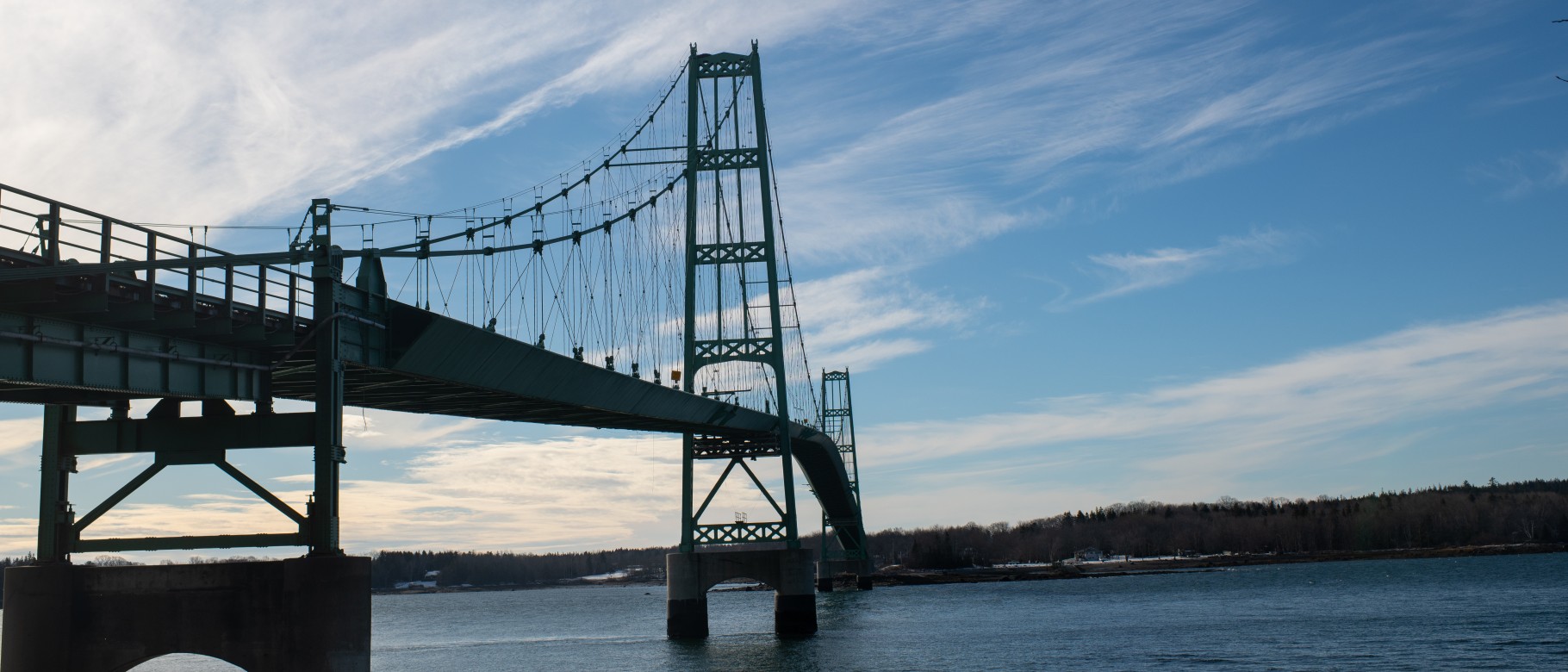 The suspension bridge linking Deer Isle to the mainland
