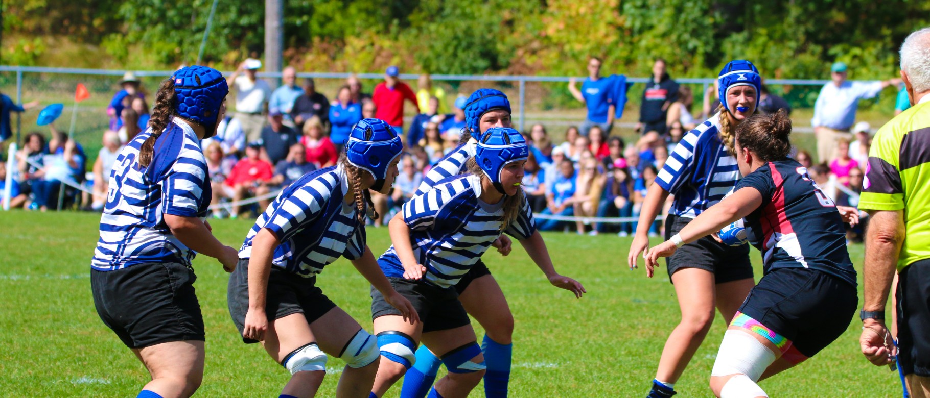 UNE Women's Rugby takes on Harvard in first varsity home game