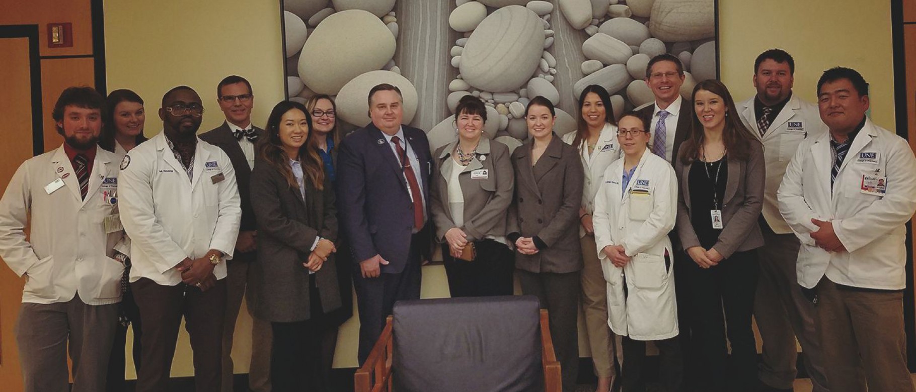 UNE pharmacy students and faculty in Augusta