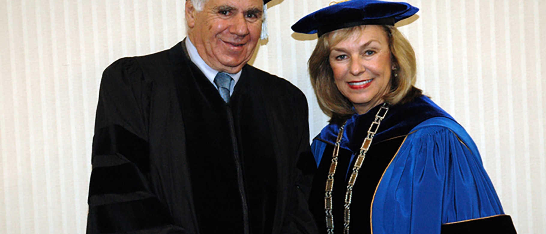 Neil Rolde and President Danielle Ripich at UNE's 2007 Commencement