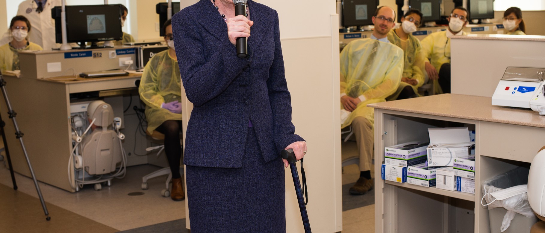 U.S. Senator Susan Collins in the Simulation Lab of the Oral Health Center