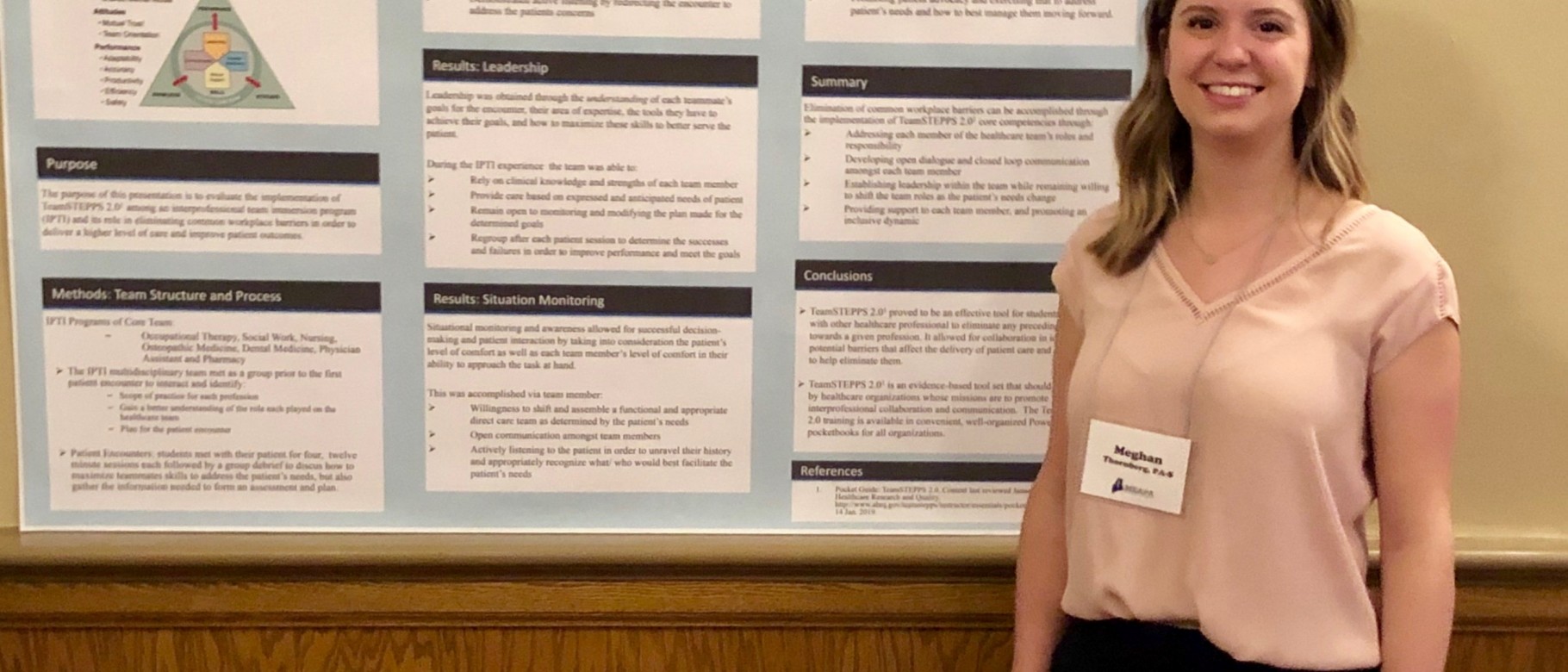 Physician Assistant student Meghan Thornberg was one of several UNE presenters at the MEAPA conference