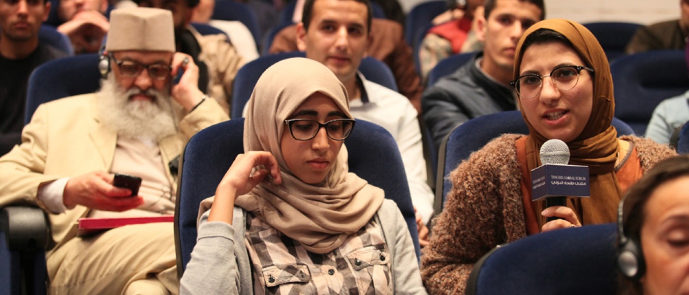 Audience members asking questions at a Tangier Global Forum event