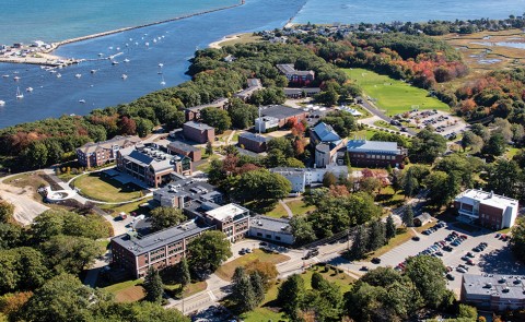 aerial view of the biddeford campus