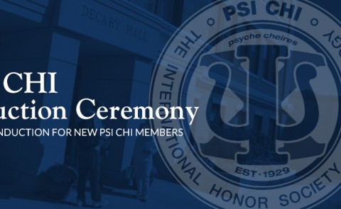 PSI CHI seal and text welcoming new members to group