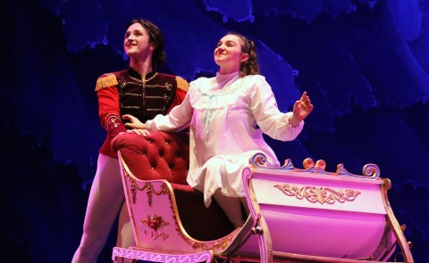 Trevor Seymour as The Nutcracker Prince dances with the character Clara in "The Nutcracker" onstage at Merrill Auditorium