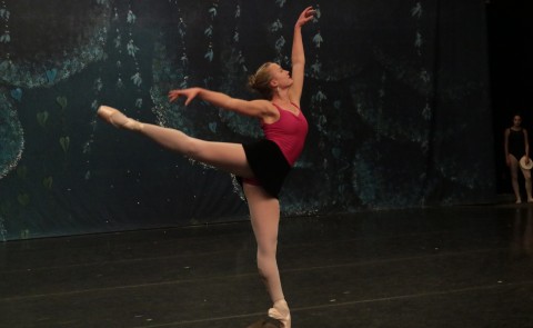 UNE student Julia Lopez rehearses for the lead role in the Maine State Ballet's presentation of The Nutcracker