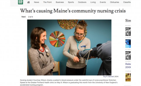 The story was featured on the homepage of the 'Bangor Daily News' website
