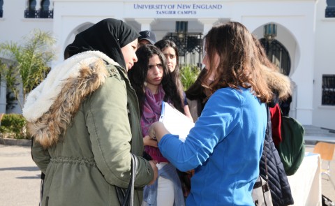 The Associated Press also published this photo of UNE's open house at its Tangier campus