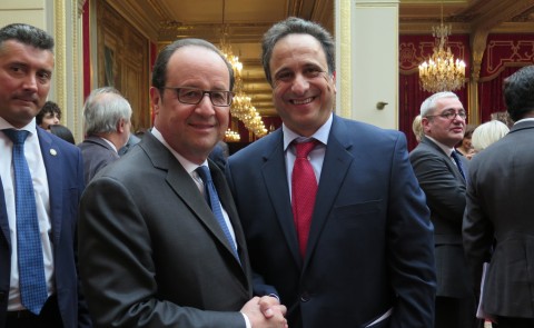 Anouar Majid with French President Francois Hollande