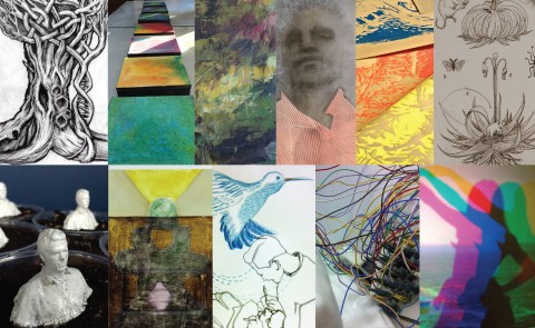 collage of works in the "Wonder" exhibition
