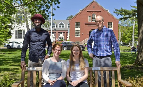 Student researchers Humphrey Lotana, Hillary Mishcon and Alyssa White with article lead author Ron Hills 