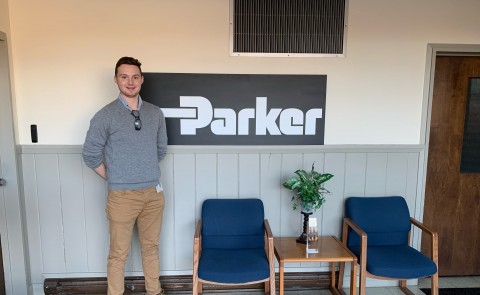 UNE junior Will Shearon is running the Human Resources Department for Parker Hannifin’s Pneumatics Division in Kittery 