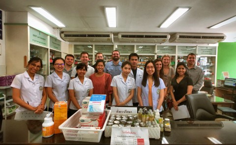 UNE alumnus Jonathan Balk (far right) accompanied students to Thailand for an Advanced Pharmacy Professional Experience