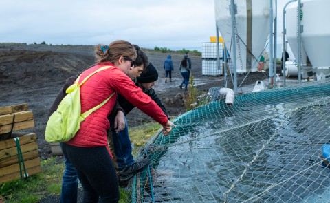 UNE NORTH Professional Science Master's students explore an Arctic char farm in Iceland