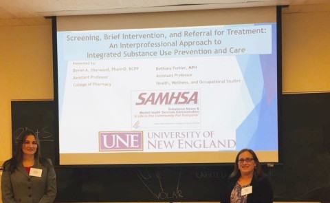Devon Sherwood and Bethany Fortier recently presented at a conference on interprofessional education