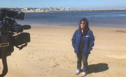 Kathryn Ono being interviewed on Freddy Beach