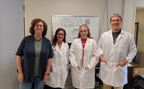 Members of the King Lab: Tamara King, Victoria Eaton, Caitlyn Daly, and Andrew Elkinson
