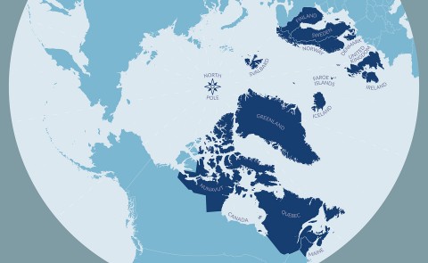 Map of Arctic region