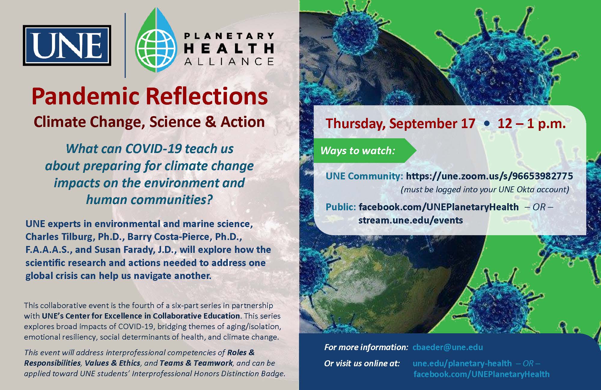 pandemic reflections event poster