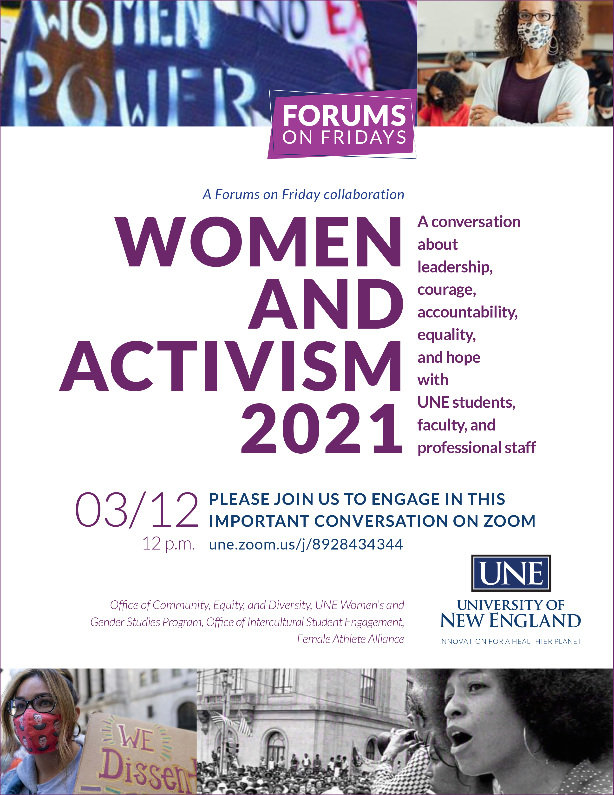 Women and Activism event flyer