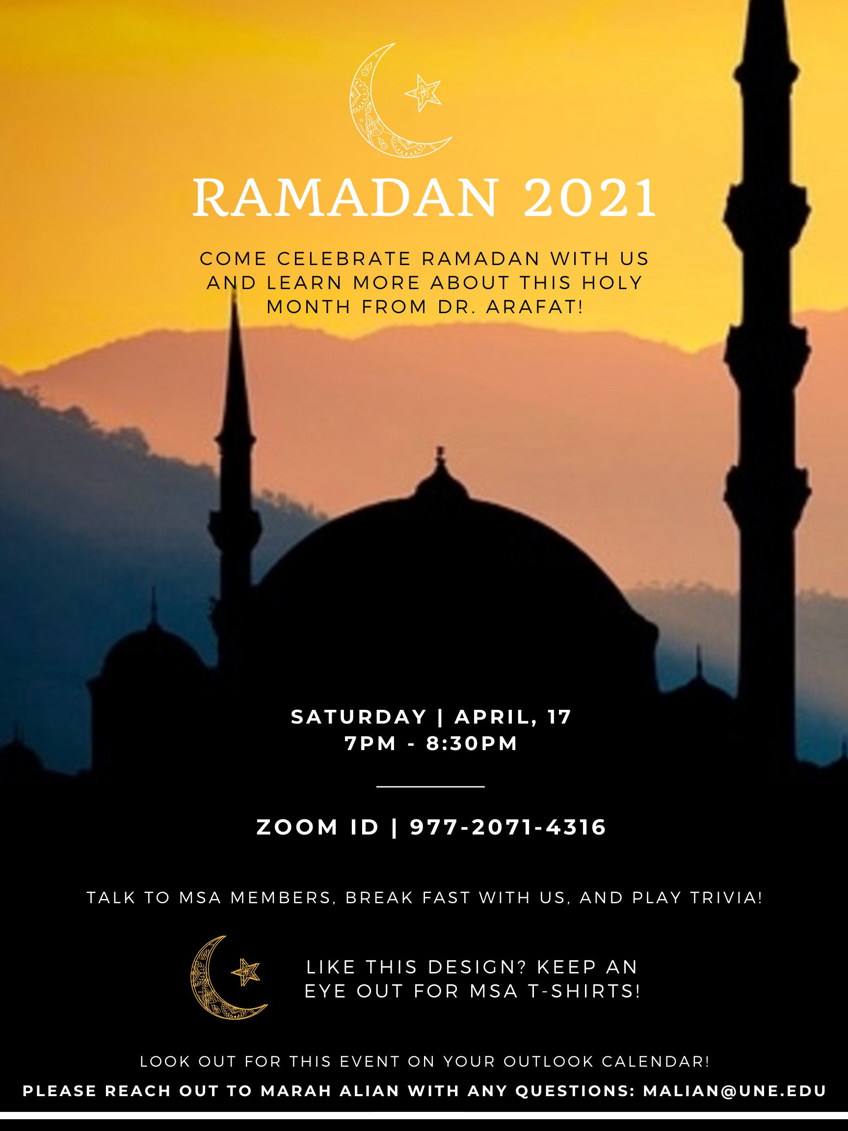 Flyer for Ramadan virtual celebration