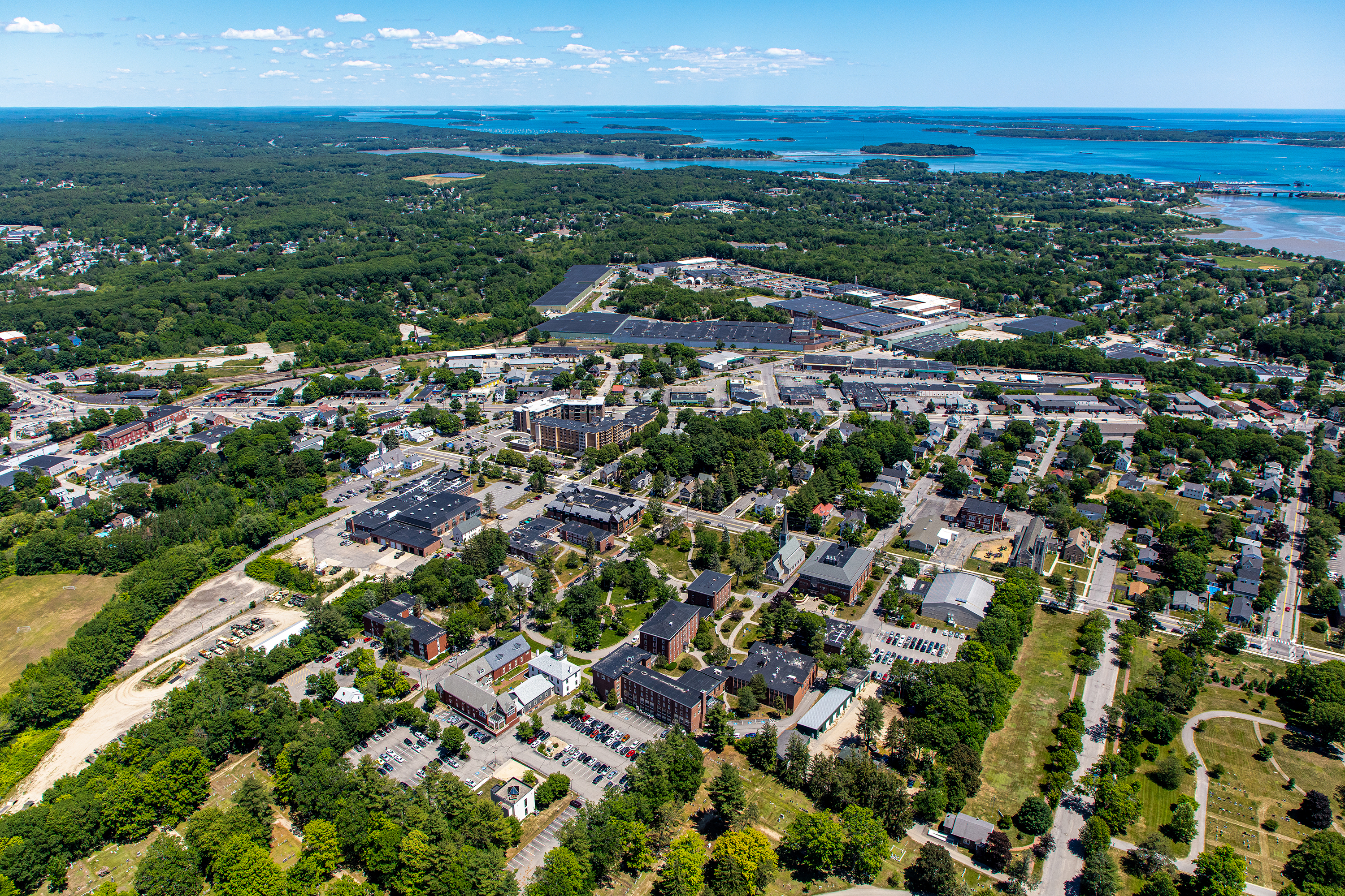 Aerial image of UNE Portland Campus