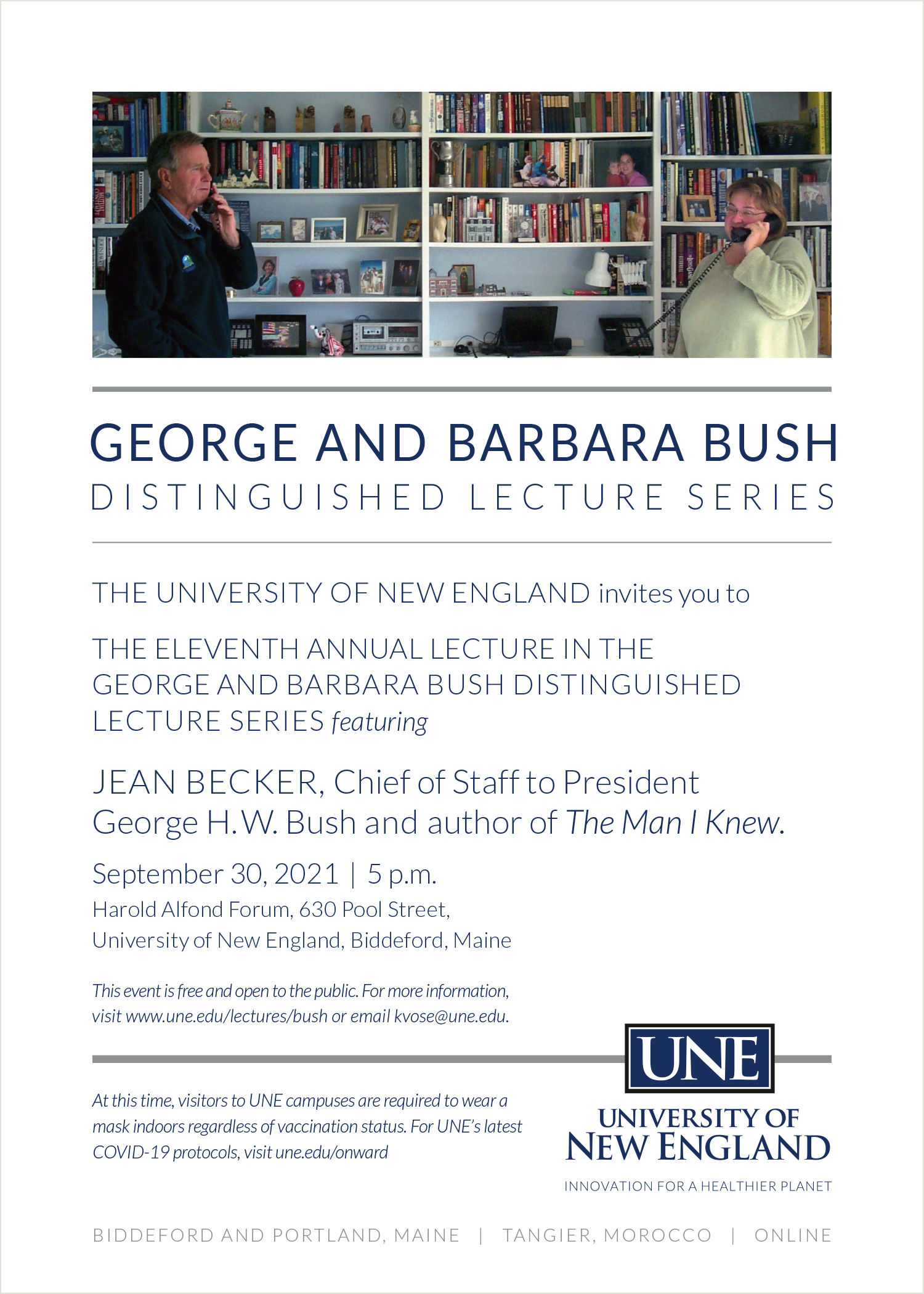 Poster for the 2021 bush lecture series event