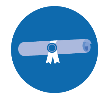 icon depicting a rolled diploma
