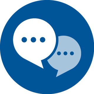 An illustration of two chat bubbles