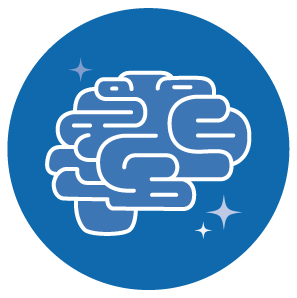 An icon of a brain line art