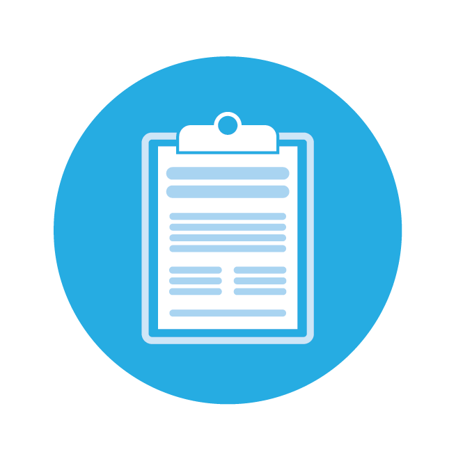 An illustration of a form on a clipboard