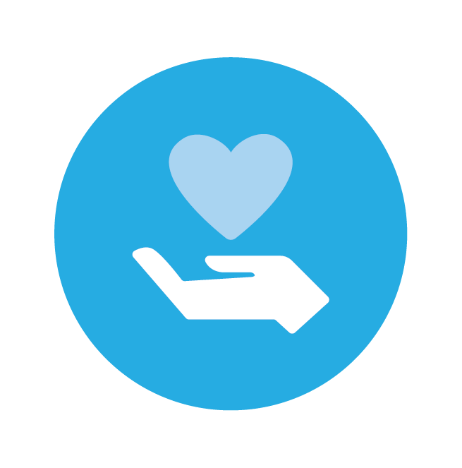 An illustration of a hand holding a heart