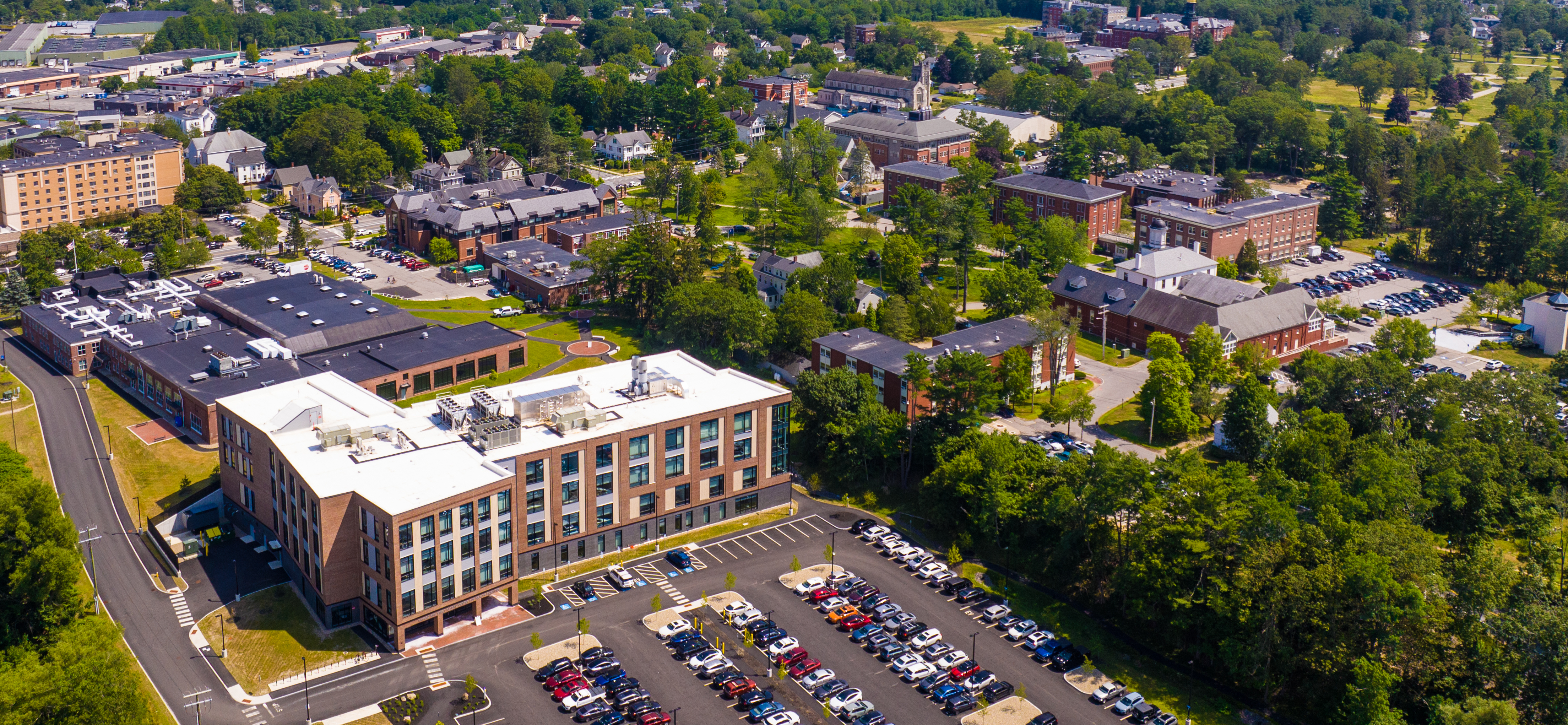 Cropped 2025 aerial of UNE's Portland Campus for the Health Sciences