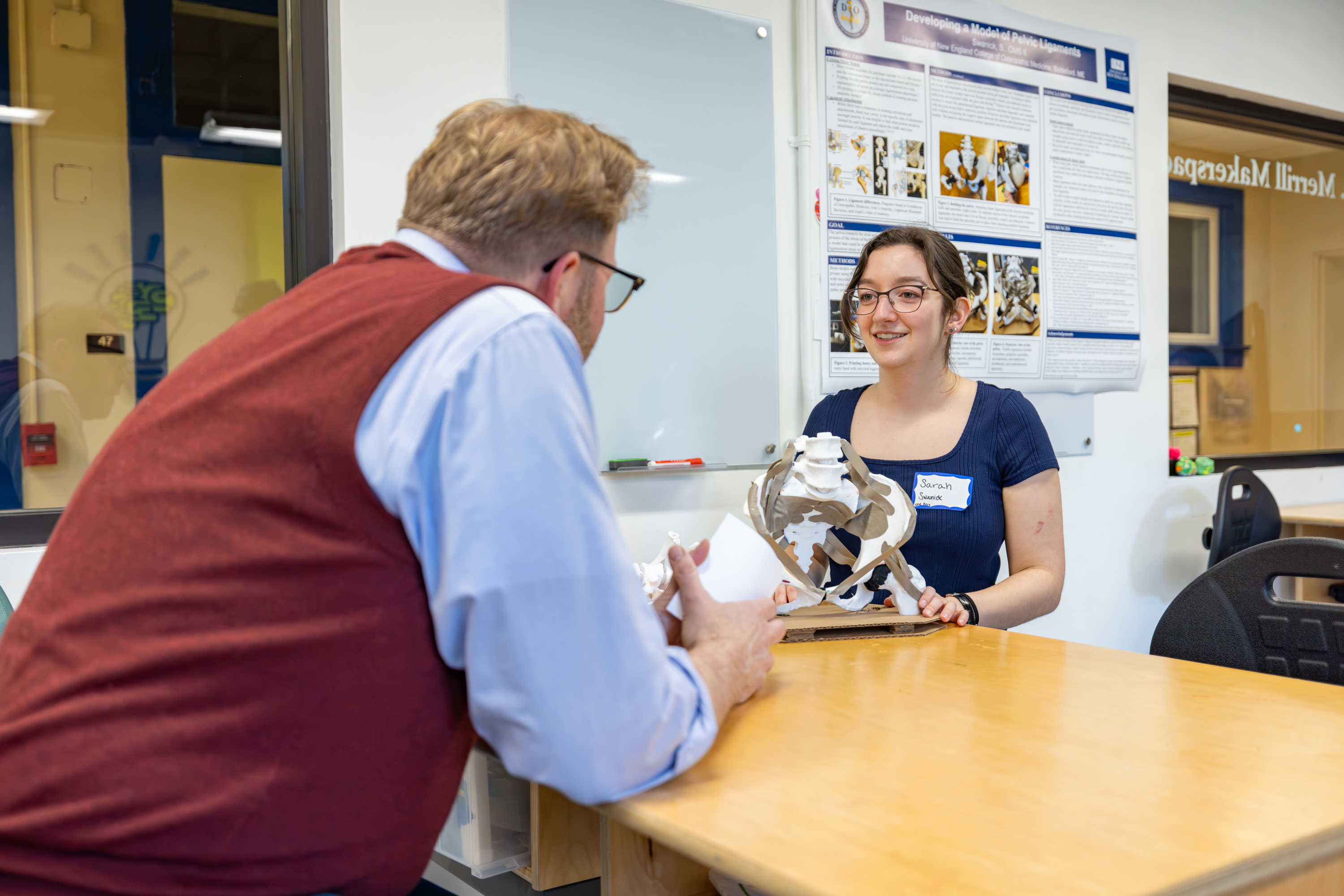 UNE medical student creates 3D-printed pelvic model to better understand anatomy, draws praise 