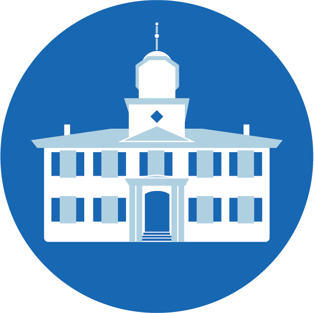 An illustration of the Alumni Hall building on Portland Campus