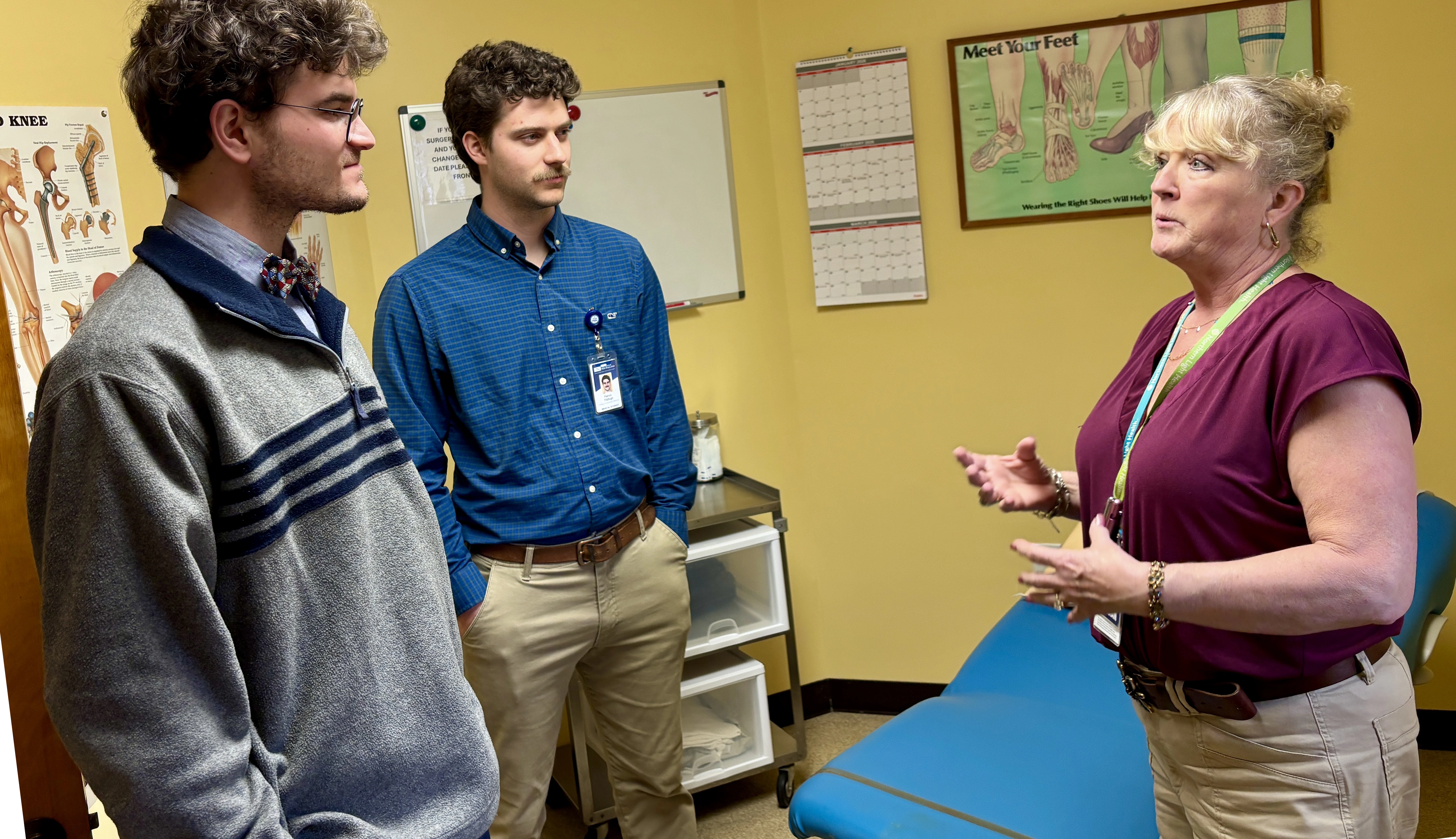 UNE medical students speak with a rural health provider