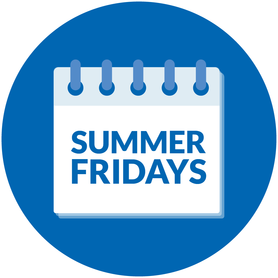 An illustration of a calendar page that says, "Summer Fridays"