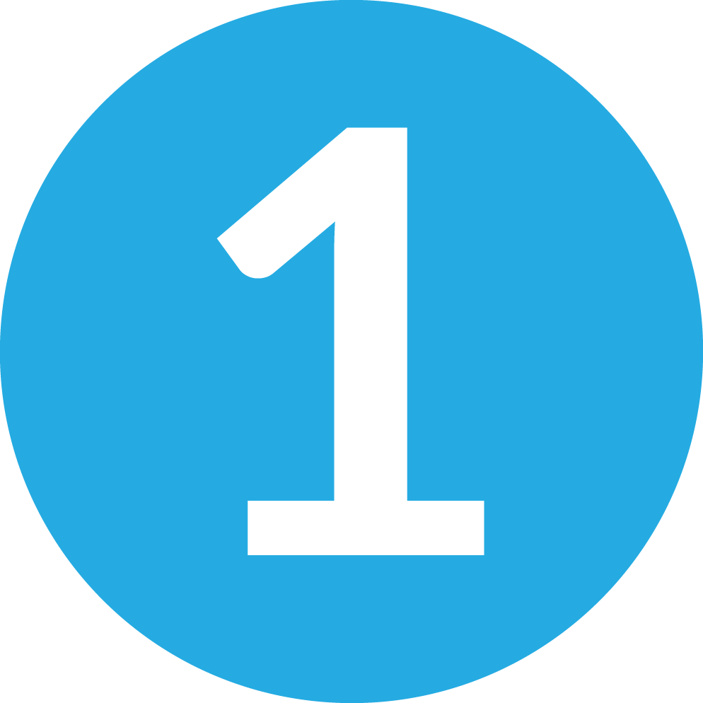icon of a blue circle with a white number 1 in the center