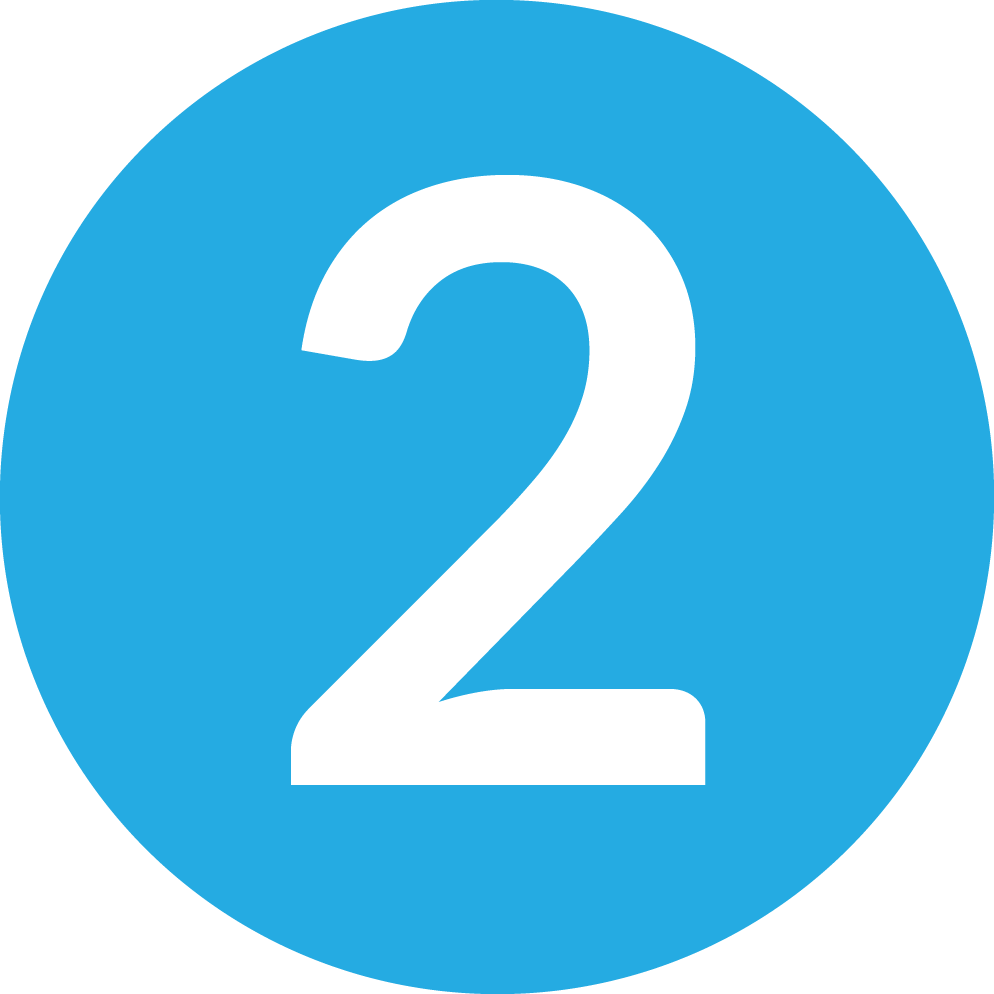 Icon of a blue circle with a white number 2 in the center